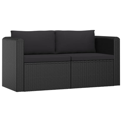 Set Divani da Giardino 7 pz con Cuscini in Polyrattan Nero - homemem39