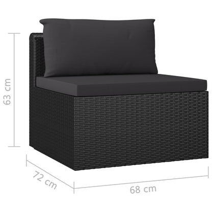 Set Divani da Giardino 7 pz con Cuscini in Polyrattan Nero - homemem39