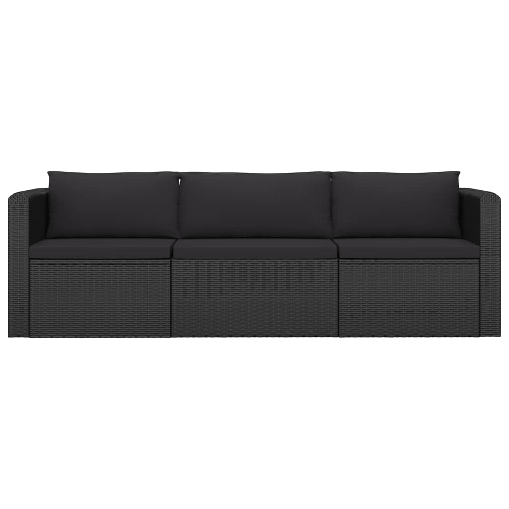 Set Divani da Giardino 8 pz con Cuscini in Polyrattan Nero - homemem39