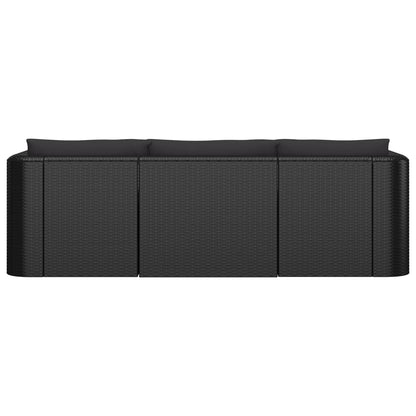 Set Divani da Giardino 8 pz con Cuscini in Polyrattan Nero - homemem39