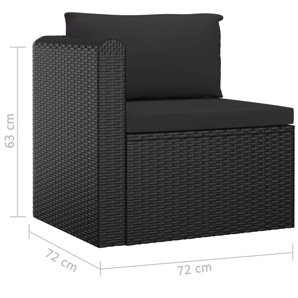 Set Divani da Giardino 8 pz con Cuscini in Polyrattan Nero - homemem39