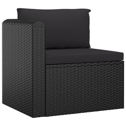 Set Divani da Giardino 9 pz con Cuscini in Polyrattan Nero - homemem39