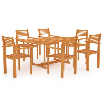 Set da Pranzo da Giardino 7 pz in Legno Massello di Teak - homemem39