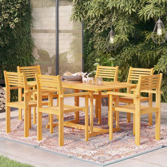 Set da Pranzo da Giardino 7 pz in Legno Massello di Teak - homemem39