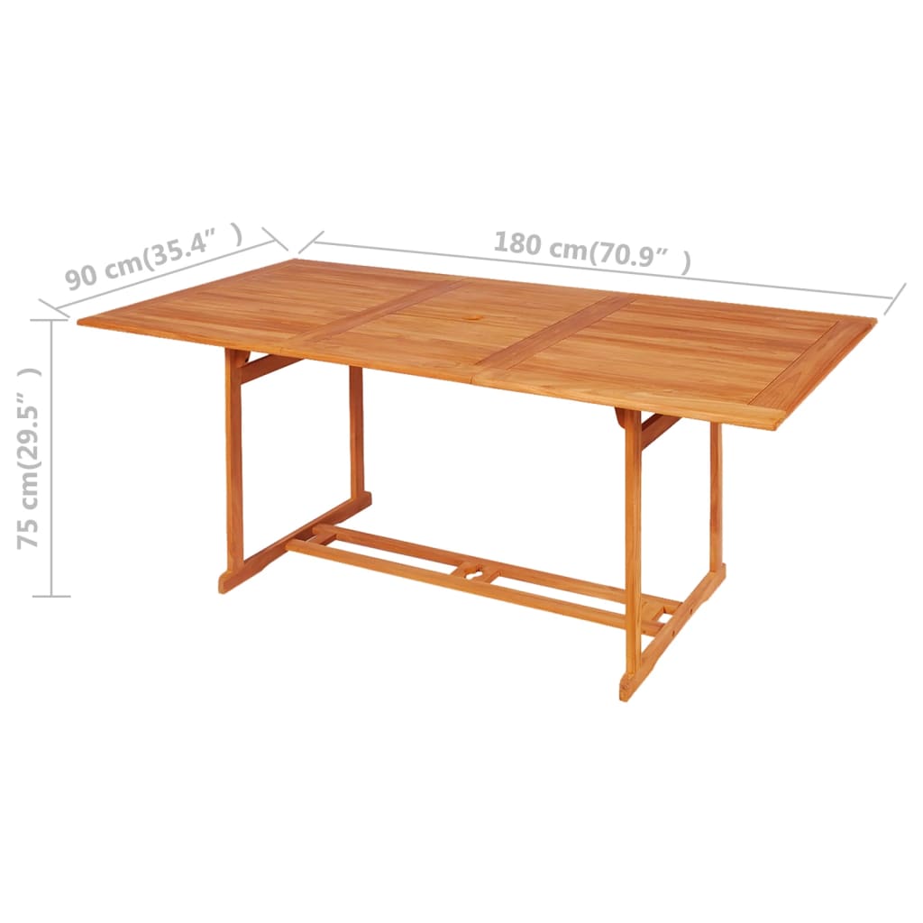 Set da Pranzo da Giardino 9 pz con Cuscini in Legno di Teak - homemem39