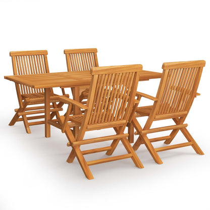 Set da Pranzo da Giardino 5 pz in Legno Massello di Teak - homemem39