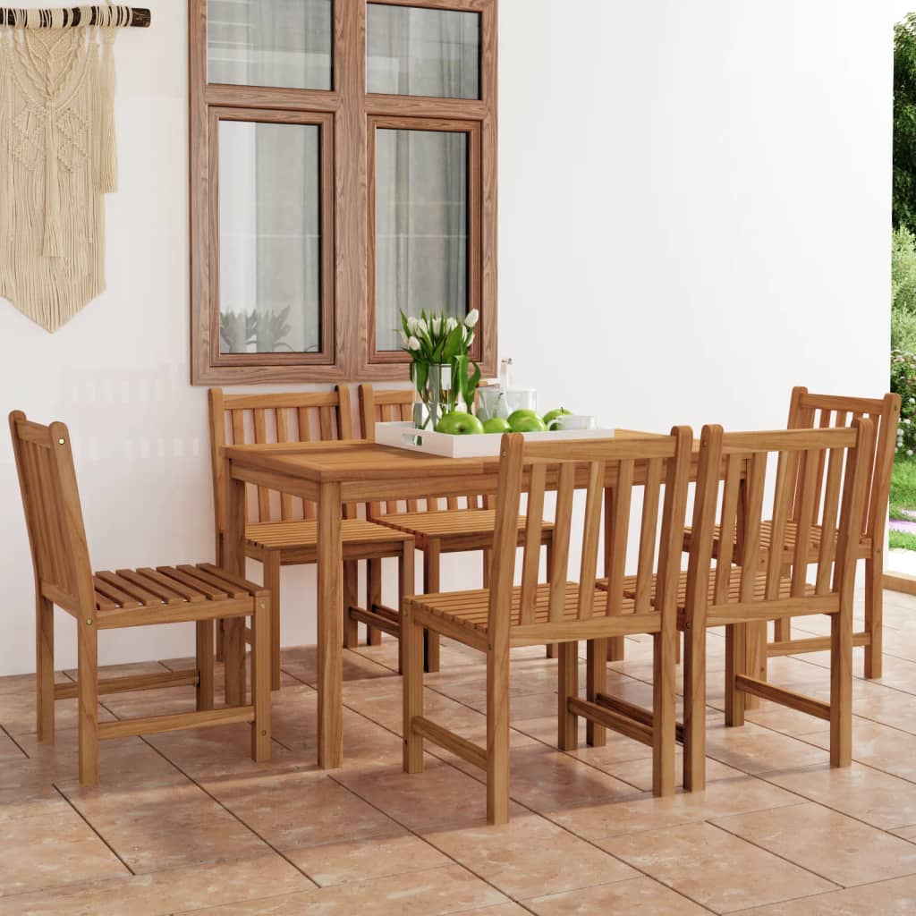 Set da Pranzo per Esterni 7 pz in Legno Massello di Teak - homemem39