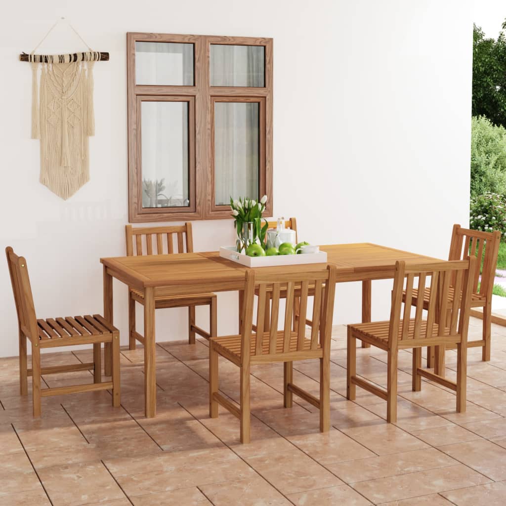 Set da Pranzo per Esterni 7 pz in Legno Massello di Teak - homemem39