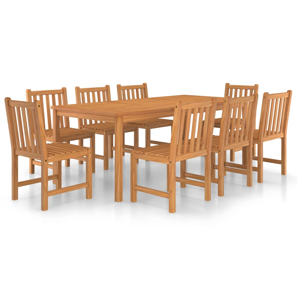 Set da Pranzo per Esterni 9 pz in Legno Massello di Teak - homemem39