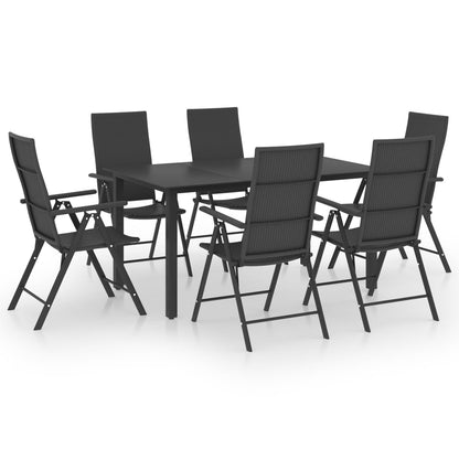 Set da Pranzo da Giardino 7 pz Nero - homemem39