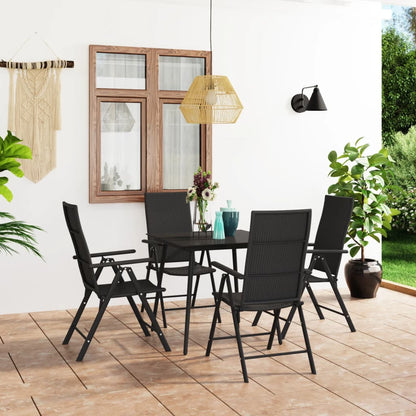 Set da Pranzo da Giardino 5 pz Nero - homemem39