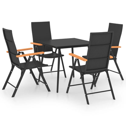 Set da Pranzo da Giardino 5 pz Nero e Marrone - homemem39