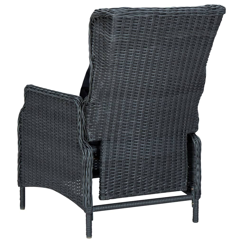 Set Pranzo da Giardino 7pz con Cuscini Polyrattan Grigio Scuro - homemem39