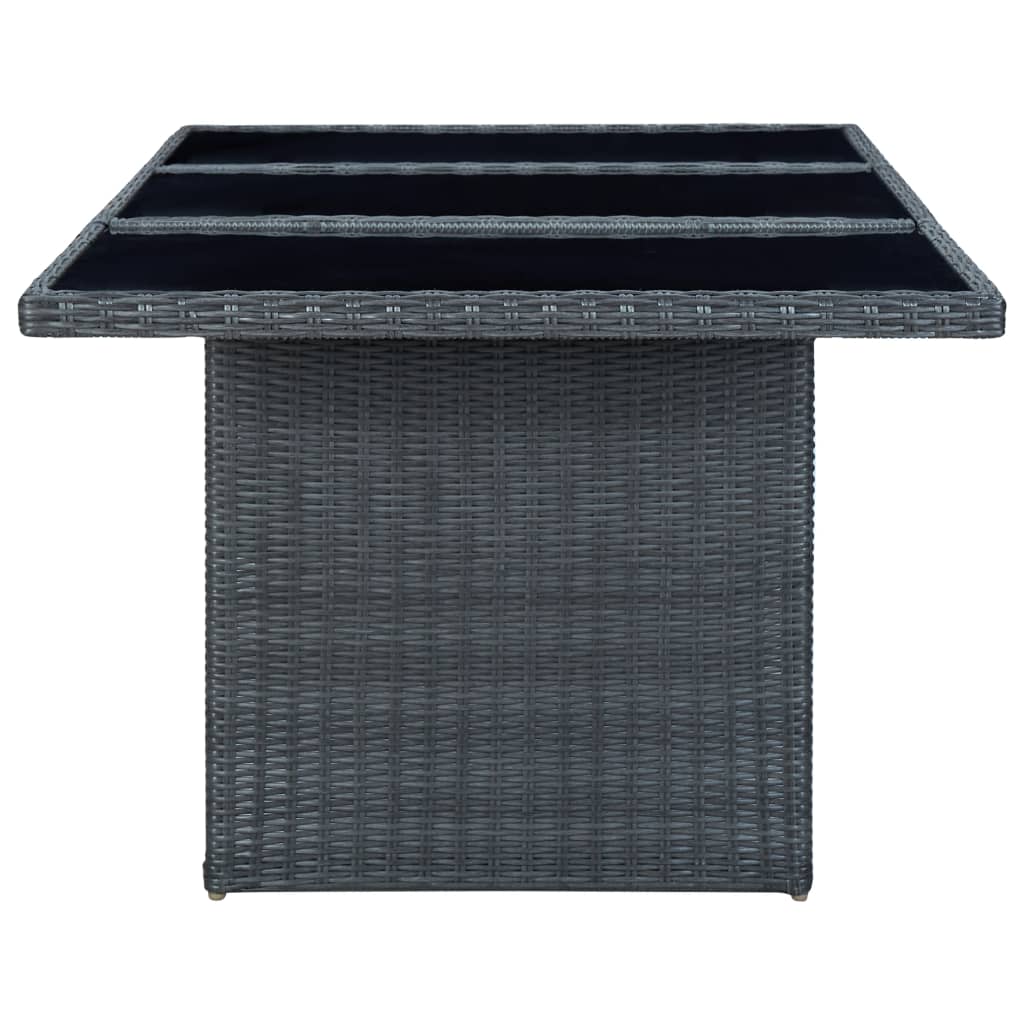 Set Pranzo da Giardino 7 pz con Cuscini Polyrattan Grigio Scuro - homemem39