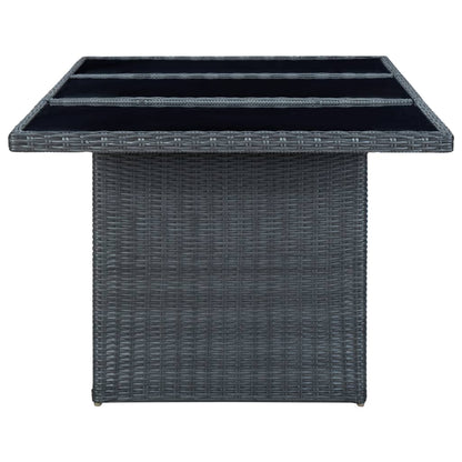 Set Pranzo da Giardino 7 pz con Cuscini Polyrattan Grigio Scuro - homemem39