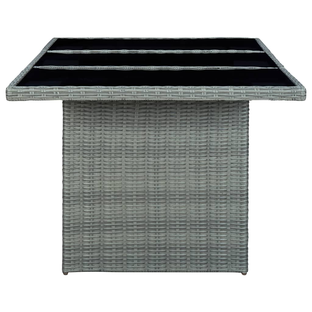 Set Pranzo da Giardino 7pz con Cuscini Polyrattan Grigio Chiaro - homemem39