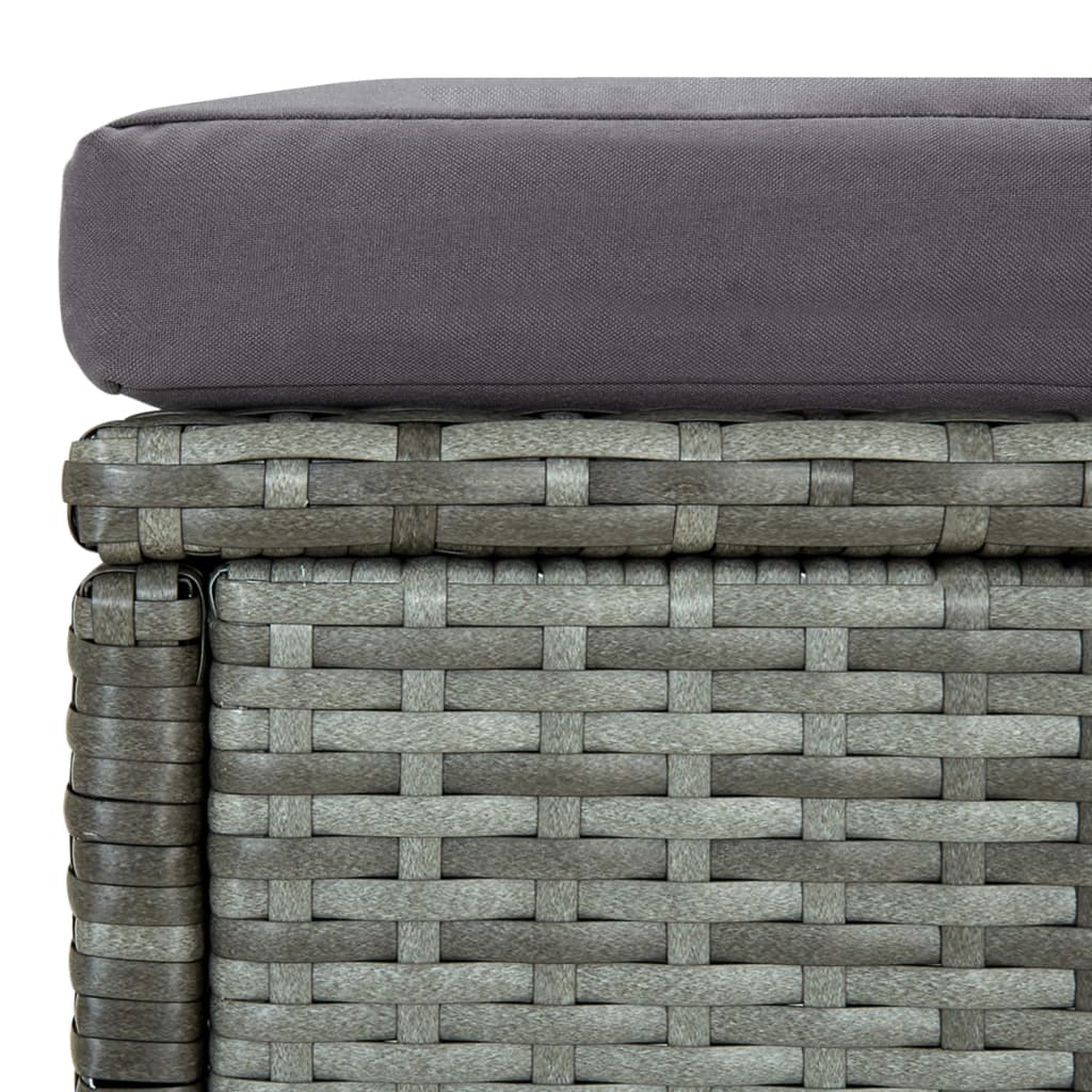 Set Divani da Giardino 6 pz con Cuscini in Polyrattan Grigio - homemem39