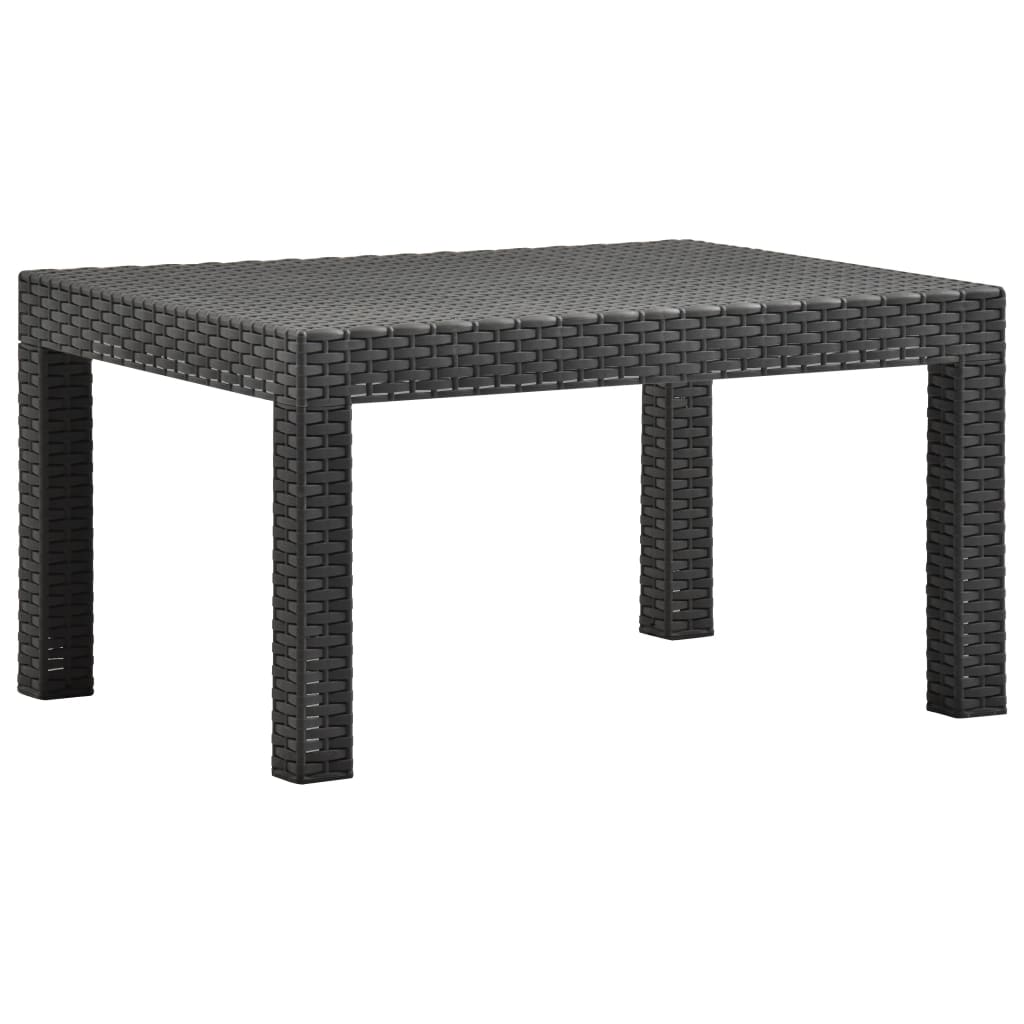 Tavolo da Giardino Antracite 58x58x41 cm in Rattan PP - homemem39