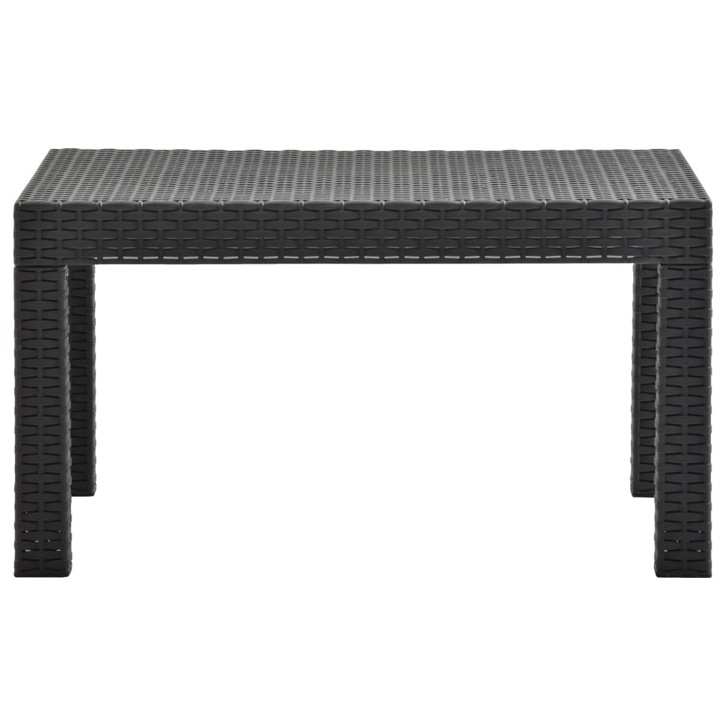 Tavolo da Giardino Antracite 58x58x41 cm in Rattan PP - homemem39