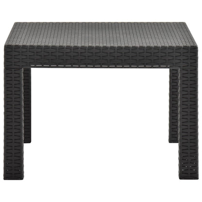 Tavolo da Giardino Antracite 58x58x41 cm in Rattan PP - homemem39