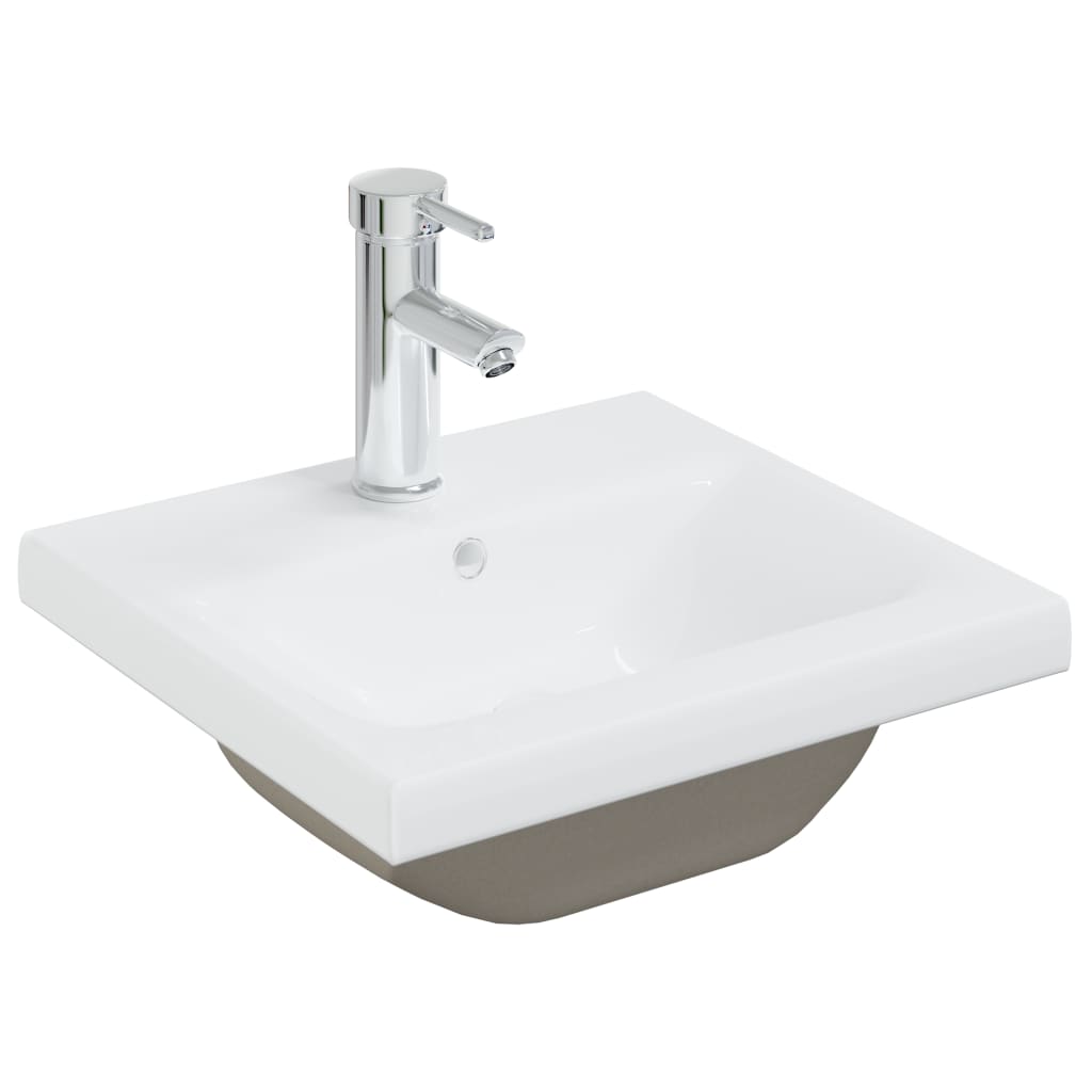 Lavabo da Incasso con Rubinetto 42x39x18 cm in Ceramica Bianco - homemem39