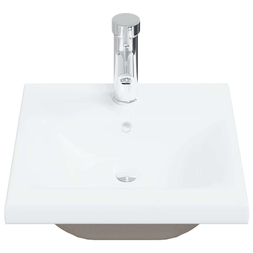 Lavabo da Incasso con Rubinetto 42x39x18 cm in Ceramica Bianco - homemem39