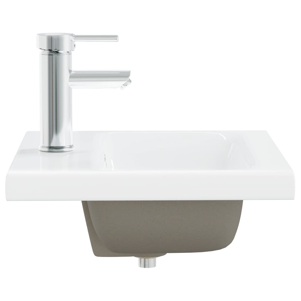 Lavabo da Incasso con Rubinetto 42x39x18 cm in Ceramica Bianco - homemem39