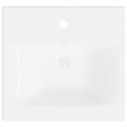 Lavabo da Incasso con Rubinetto 42x39x18 cm in Ceramica Bianco - homemem39