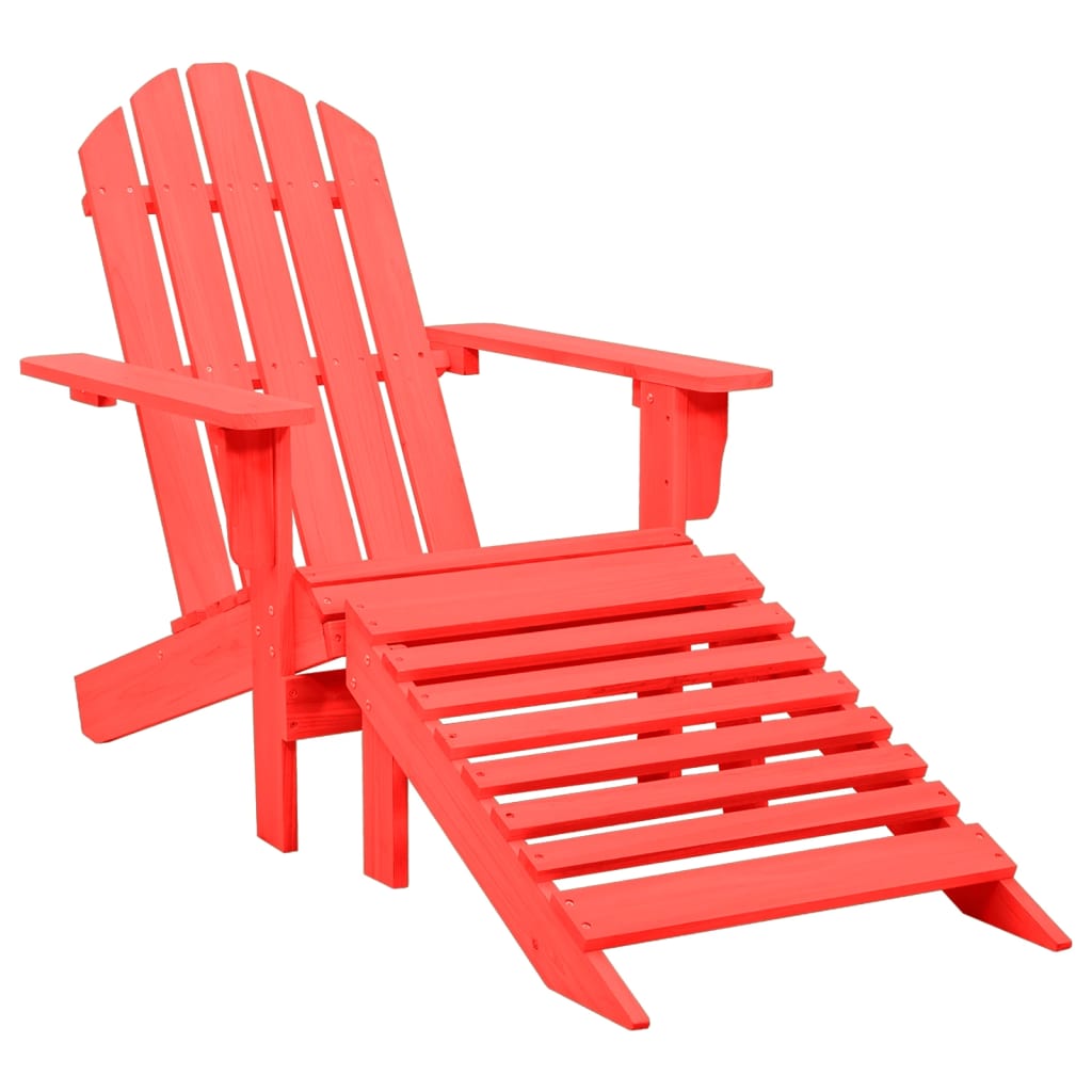 Sedia Giardino Adirondack con Ottomana Massello di Abete Rossa - homemem39