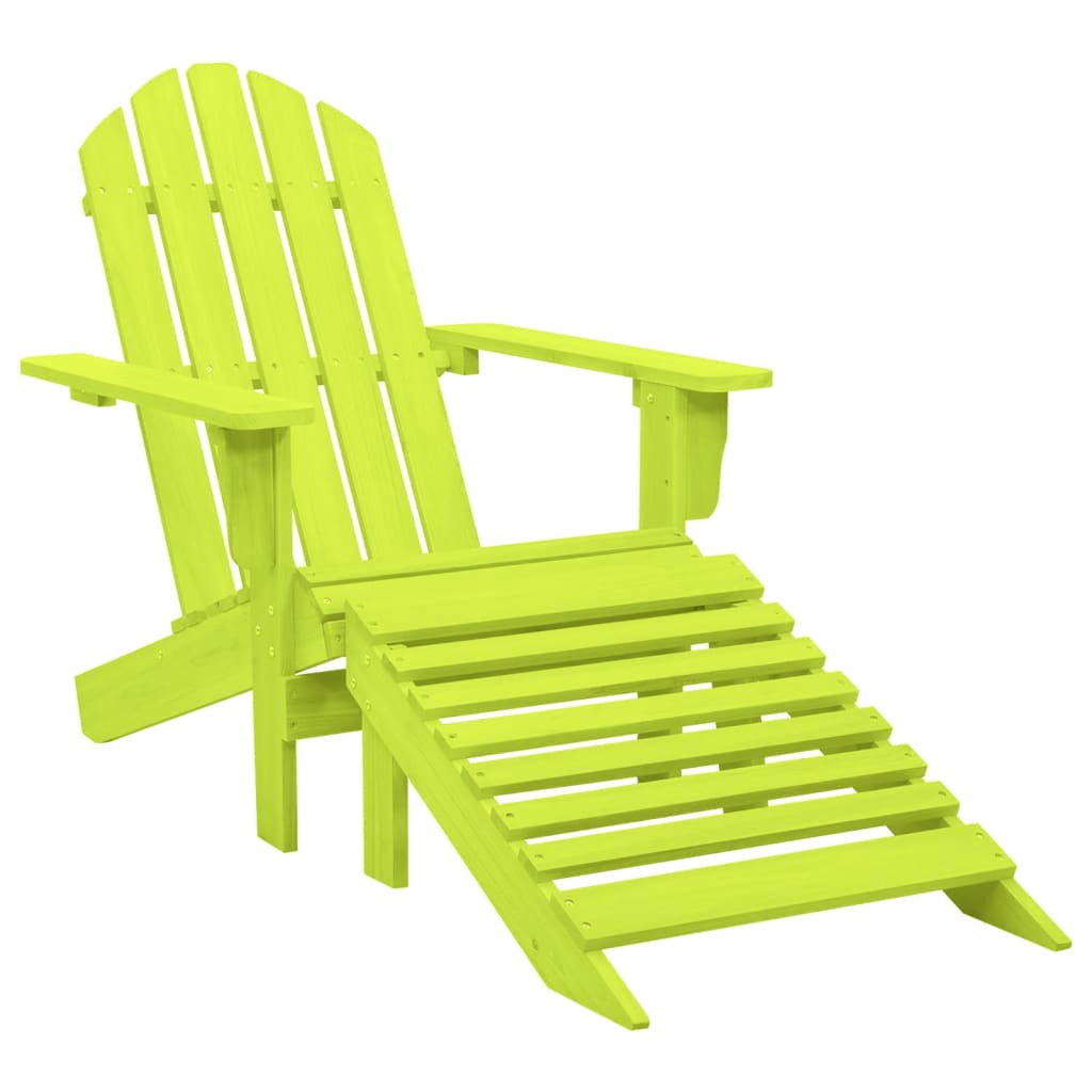 Sedia Giardino Adirondack con Ottomana Massello di Abete Verde - homemem39