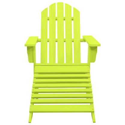 Sedia Giardino Adirondack con Ottomana Massello di Abete Verde - homemem39