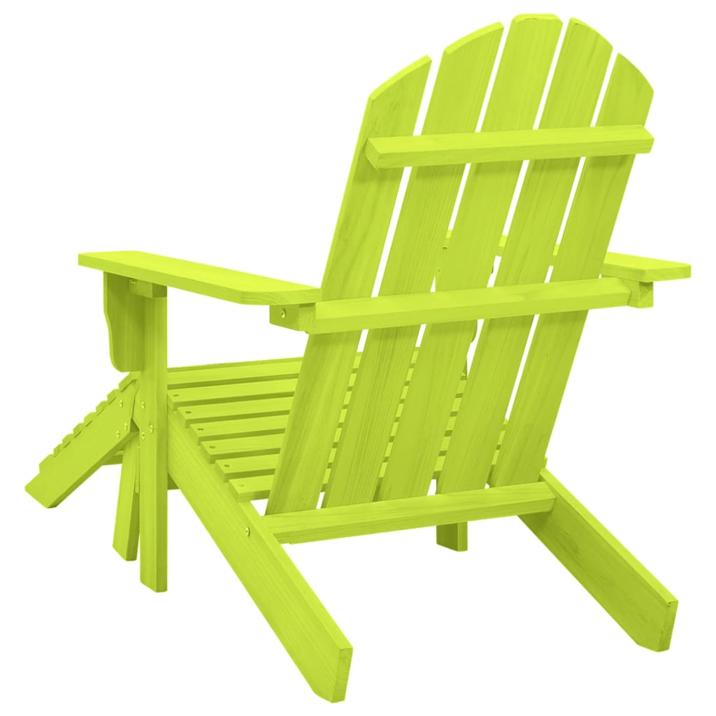 Sedia Giardino Adirondack con Ottomana Massello di Abete Verde - homemem39