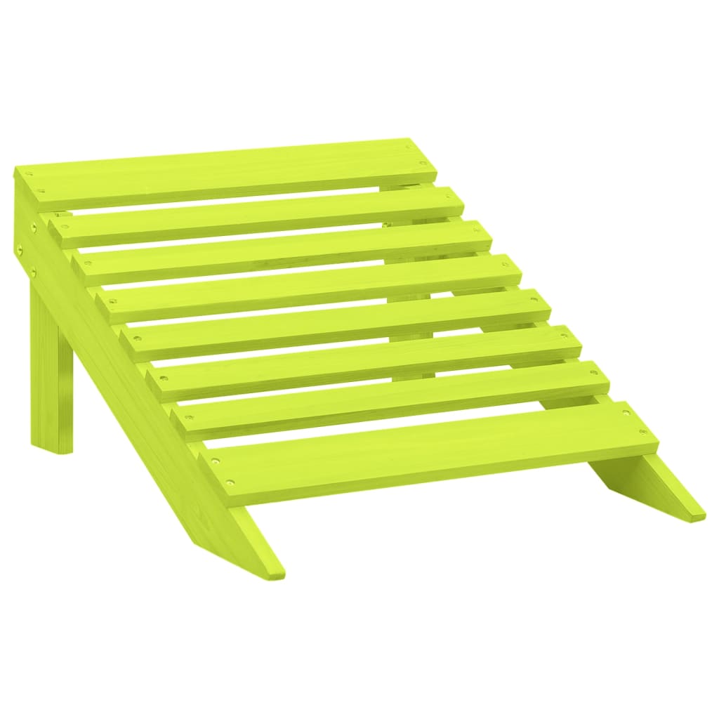 Sedia Giardino Adirondack con Ottomana Massello di Abete Verde - homemem39