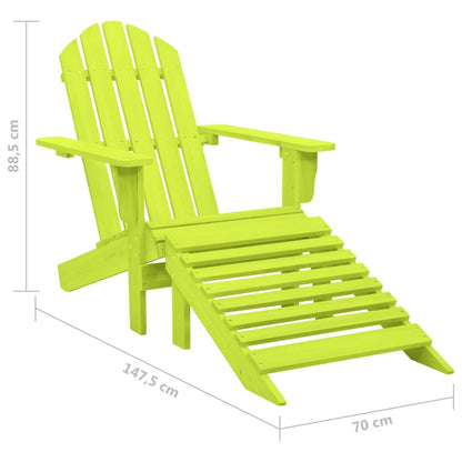 Sedia Giardino Adirondack con Ottomana Massello di Abete Verde - homemem39