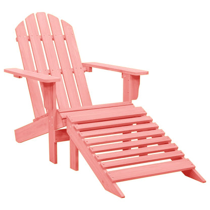 Sedia Giardino Adirondack con Ottomana Massello di Abete Rosa - homemem39