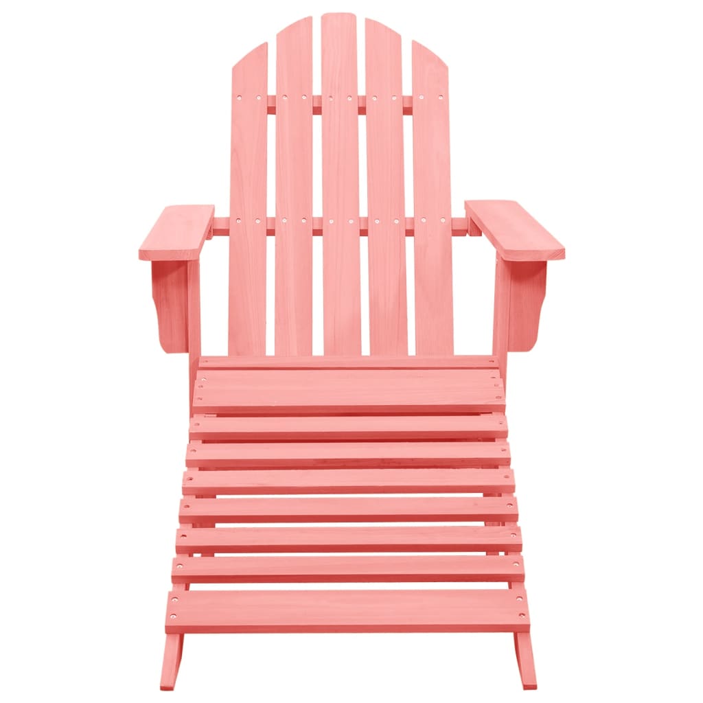 Sedia Giardino Adirondack con Ottomana Massello di Abete Rosa - homemem39