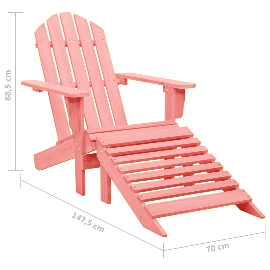 Sedia Giardino Adirondack con Ottomana Massello di Abete Rosa - homemem39