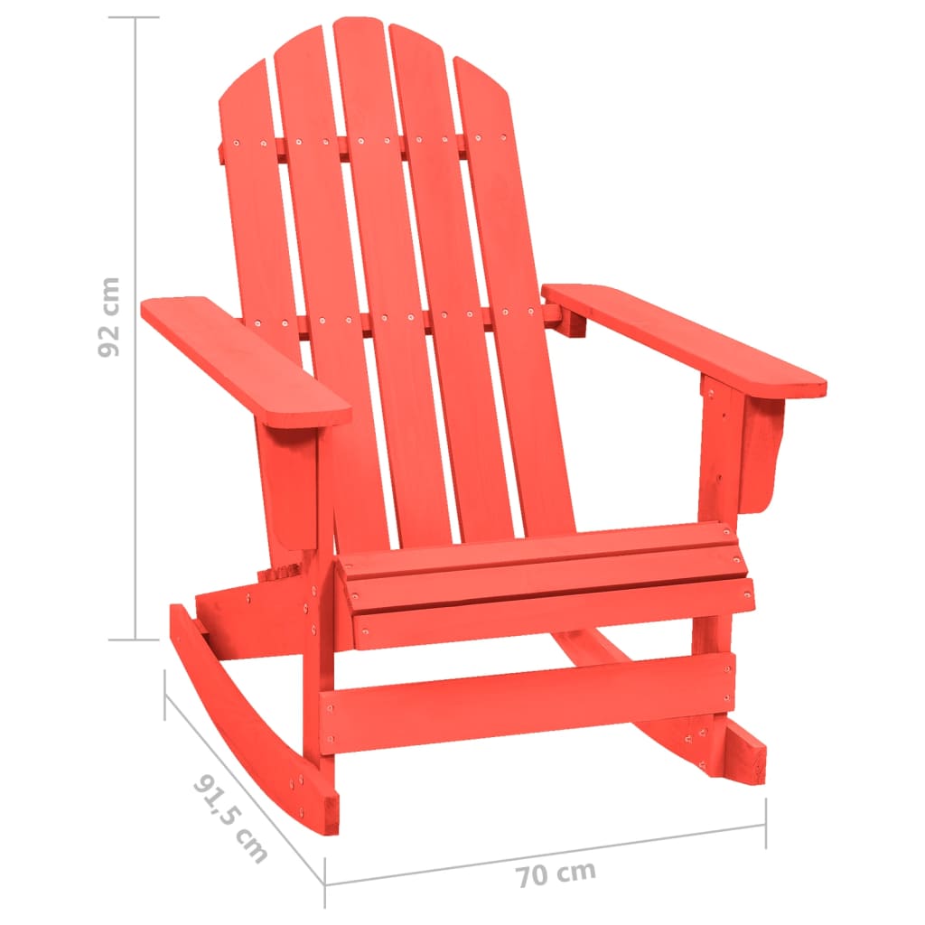 Sedia da Giardino Adirondack a Dondolo Massello di Abete Rosso - homemem39