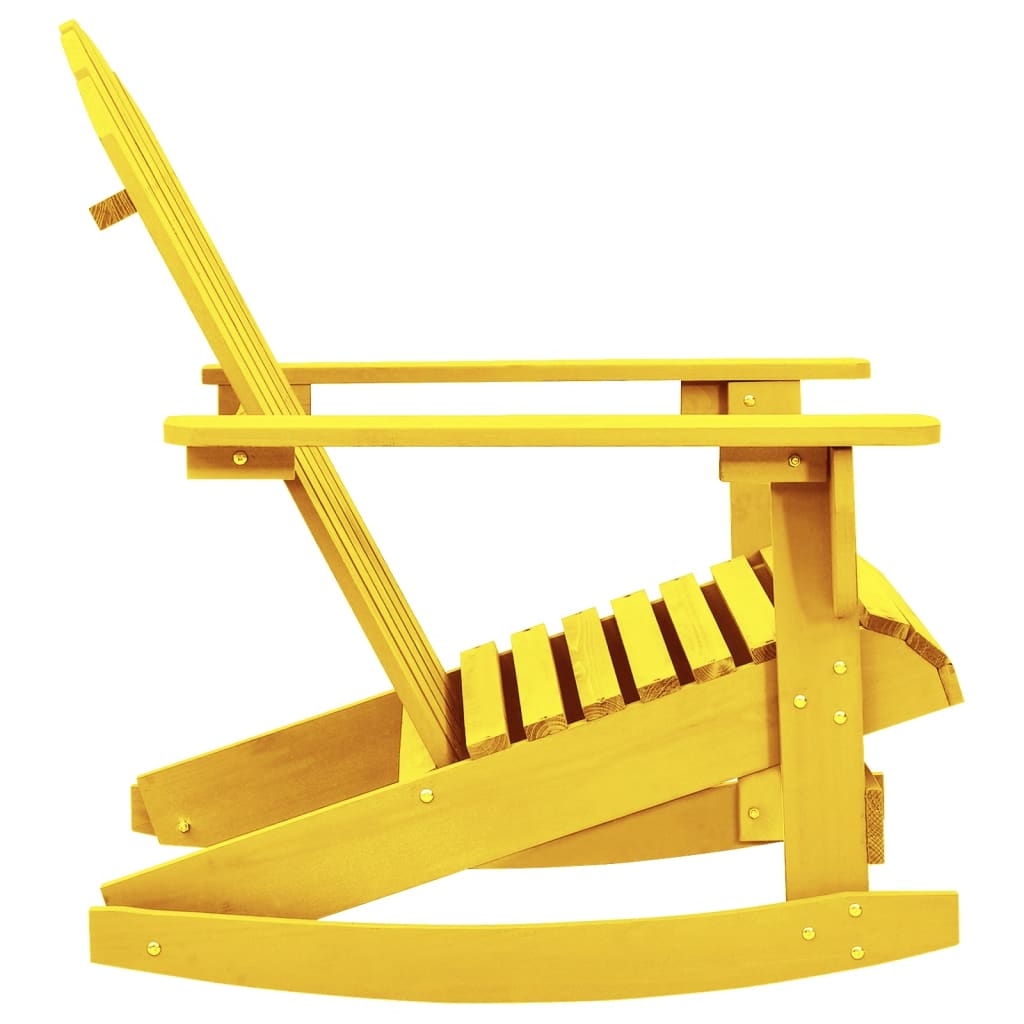 Sedia a Dondolo da Giardino Adirondack Massello di Abete Giallo - homemem39