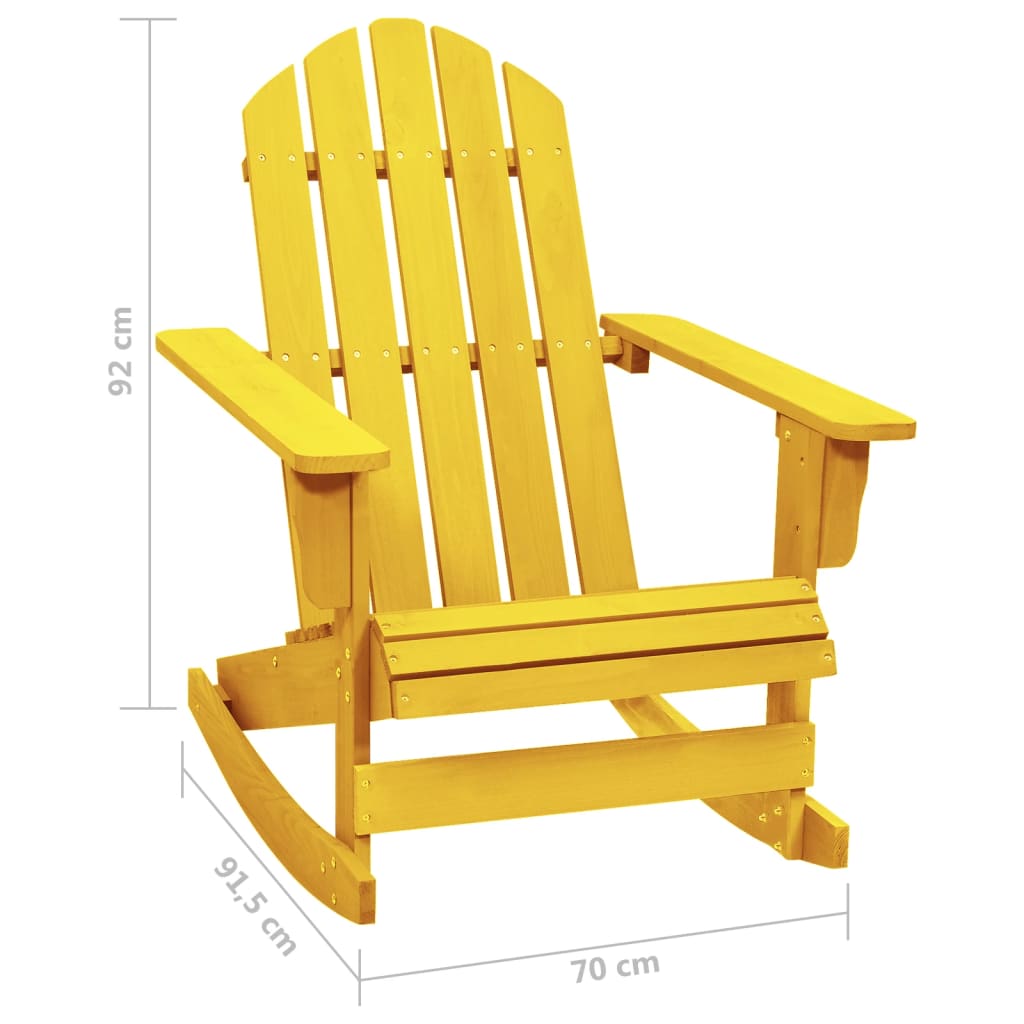 Sedia a Dondolo da Giardino Adirondack Massello di Abete Giallo - homemem39