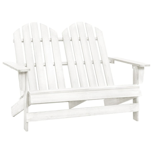 Sedia 2 Posti da Giardino Adirondack in Abete Massello Bianco - homemem39