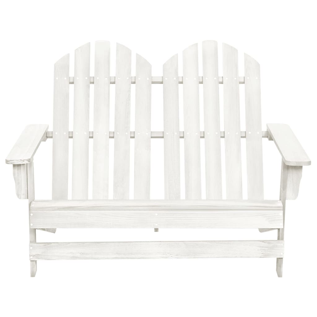 Sedia 2 Posti da Giardino Adirondack in Abete Massello Bianco - homemem39