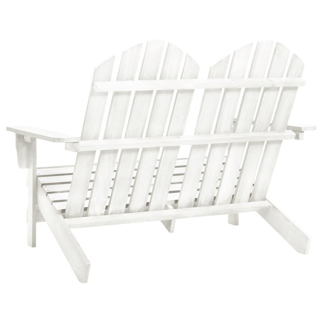 Sedia 2 Posti da Giardino Adirondack in Abete Massello Bianco - homemem39