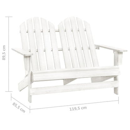 Sedia 2 Posti da Giardino Adirondack in Abete Massello Bianco - homemem39