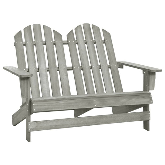 Sedia 2 Posti da Giardino Adirondack in Abete Massello Grigio - homemem39