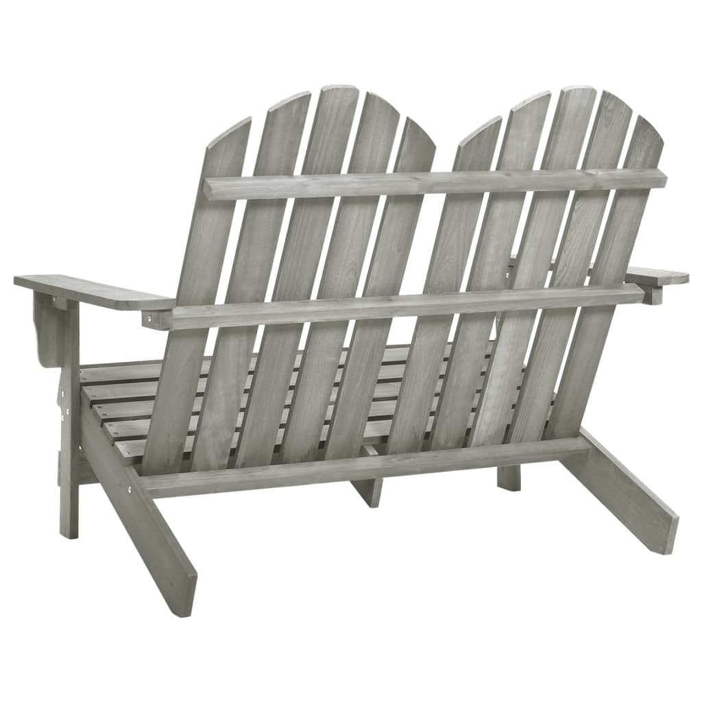 Sedia 2 Posti da Giardino Adirondack in Abete Massello Grigio - homemem39