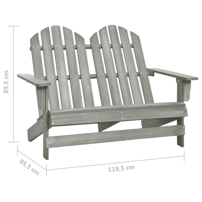 Sedia 2 Posti da Giardino Adirondack in Abete Massello Grigio - homemem39