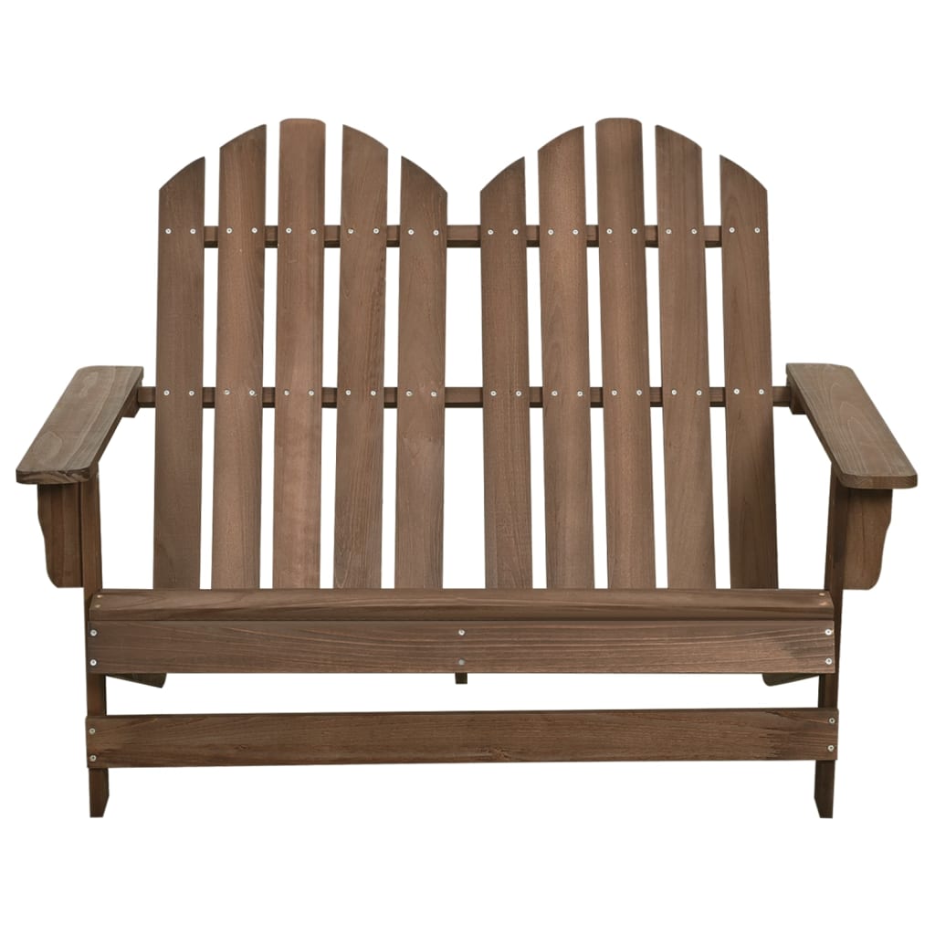 Sedia 2 Posti da Giardino Adirondack in Abete Massello Marrone - homemem39