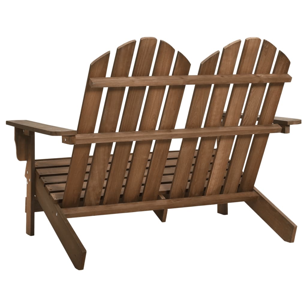 Sedia 2 Posti da Giardino Adirondack in Abete Massello Marrone - homemem39