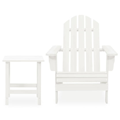 Sedia Adirondack da Giardino con Tavolo Abete Massello Bianco - homemem39